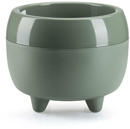HowHomely Botanica Serie - Bloempot op Poten - Grijsgroen - Modern - Kunststof