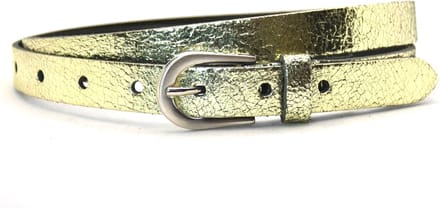 Take-it 2 cm smalle dames riem goud - 100% leer - Maat 85 - Totale lengte riem 100 cm