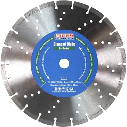 Professionele Diamantschijf 300 x 20 mm voor diverse bouwmaterialen