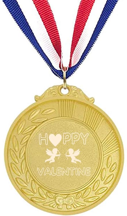 Akyol - blije valentijn medaille goudkleuring - Valentijnsdag - relatie stel - cadeau
