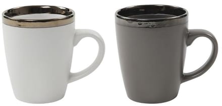 Koffiemok Venice 340ml grijs of wit 6 st