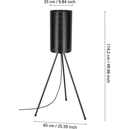 EGLO Ladunara Staande lamp buiten - E27 - Ø 57 cm - Zwart