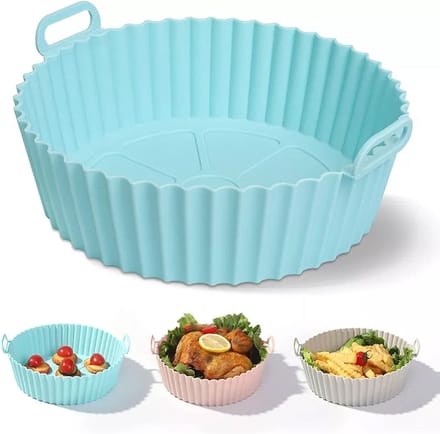 Papillon Airfryer bakje - Siliconen - Herbruikbaar - 20 cm - Grijs