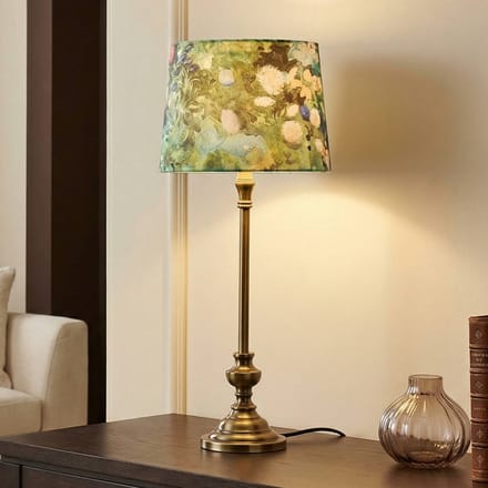 PR Home Andrea tafellamp messing/groen met patroon
