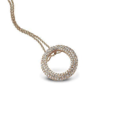 Orphelia PEN-2052 - Hanger Circle + Ketting - Zilver 925 Rosé - Zirkonia - 45 cm