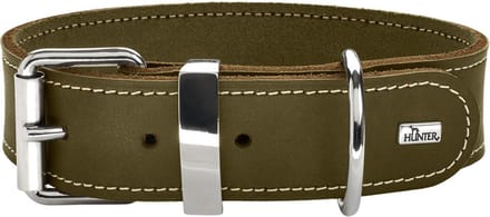 Hunter Halsband Aalborg Special Olijfgroen - Hondenhalsband - 35 cm