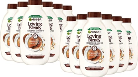Garnier Shampoo - Loving Blends Kokosmelk & Macadamia - 12 x 300 ml