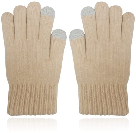 LGT JWLS Beige Gebreide Dameshandschoenen - Extra Warme Voering