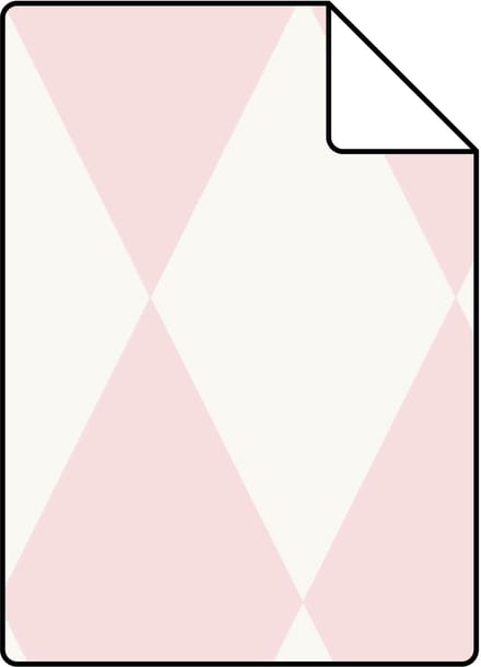 Proefstaal Origin Wallcoverings behang ruiten glanzend roze en wit - 26,5 x 21 cm - 347694-S