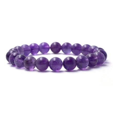 Bixorp Gems Amethist Edelstenen Armband - Gepolijste Edelsteen Kralenarmband