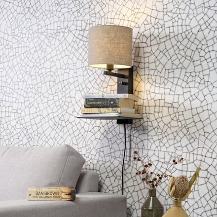 IT´S ABOUT ROMI IT'S ABOUT ROMI Florence, 1-lamp kap van donker linnen