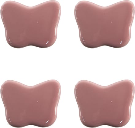 Clayre & Eef Deurknop Set van 4 Vlinder 4x3 cm Roze Keramiek