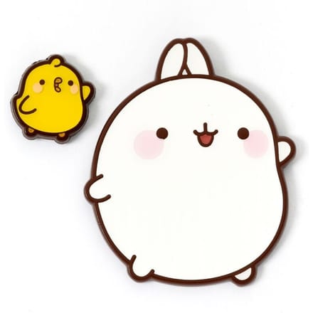 Molang Molang & Piu Piu Unisex Speld - zilverkleurig - Standard