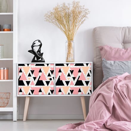 Scandinavische meubelsticker, ontwerp van een kachel, 40 x 60 cm