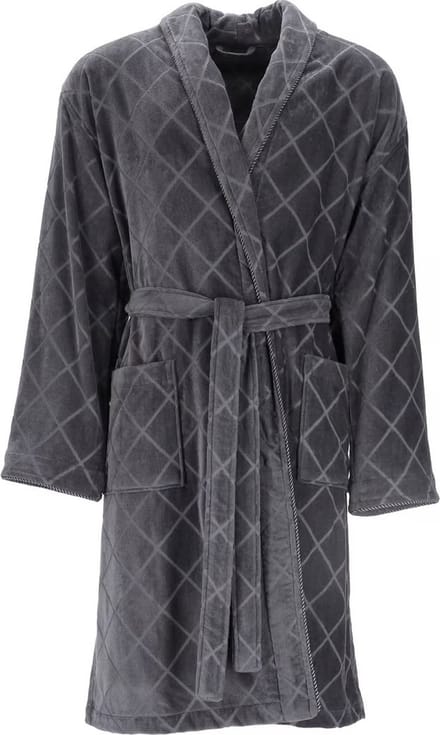 VOSSEN® Herenbadjas – Webvelours Structuur – Maat XXL – Kleur Graphit
