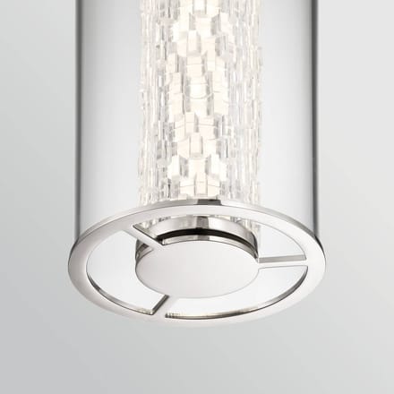Quintiesse LED hanglamp ESPADA, gepolijst chroom, Ø 15 cm, metaal/glas