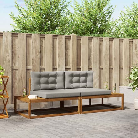 vidaXL - Buiten - bank - set - Massief - Acacia - Hout - en - Polyester