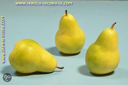 Peren, geel/groen, medium, 3 stuks (decoratie)