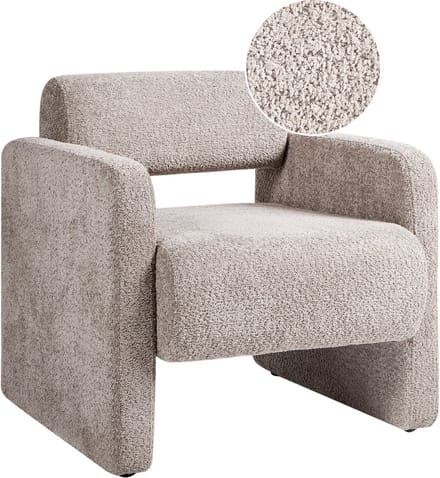 HALLSBERG - Fauteuil - Taupe - Bouclé
