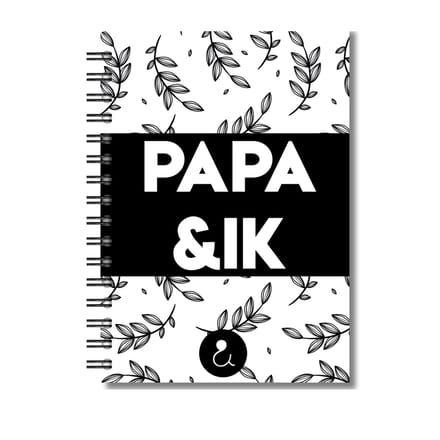 Invulboek Papa & Ik | Herinneringenboek Vader & Kind | Botanical Zwart