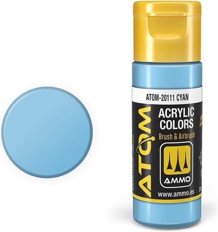 AMMO by Mig Jimenez Hobbyverf Acrylverf - MIG 20111 ATOM - Cyan - Acryl - 20ml Verf flesje - 20 ml
