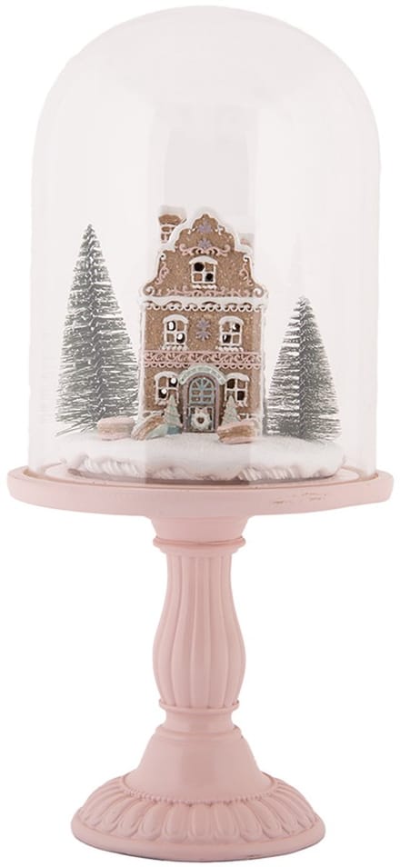 Clayre & Eef Kerstdecoratie met LED-verlichting Ø 17x36 cm Roze Kunststof