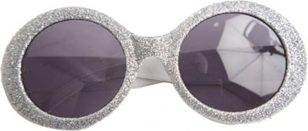 Faram Party Dames party bril - zilver met glitters - Seventies/disco stijl