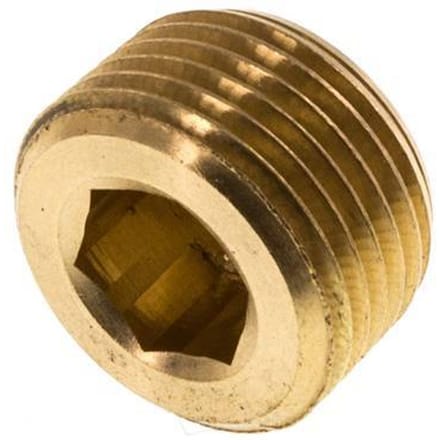 3/8'' Messing Plug met binnenzeskant zonder kraag 16 Bar [5 Stuks]