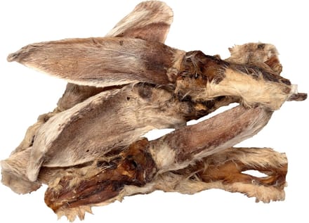 Braaaf Hondensnack Butchery Konijnenoren met Haar - 80 gr