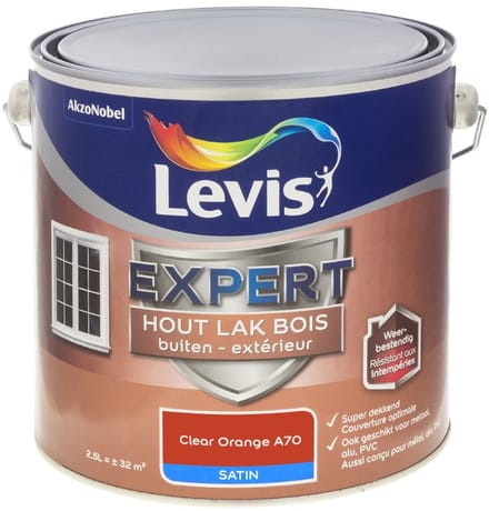 Levis - Expert Hout Lak Buiten Satin Mix - Clear Orange A70 - Mengverf - 2,5 L