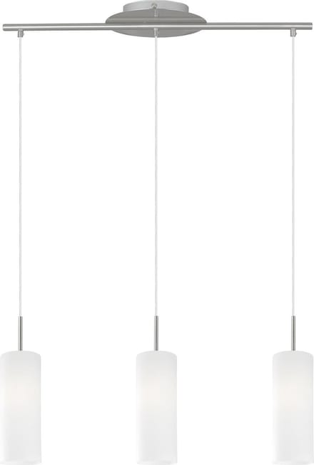 EGLO Troy 3 - Hanglamp - 3 Lichts - Nikkel-Mat - Wit Gelakt