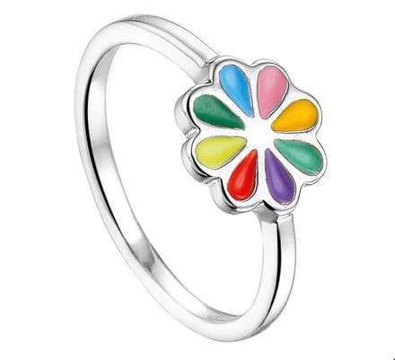 Zilver Gerhodineerde Kinderring bloem 1324775 15.00 mm (47)