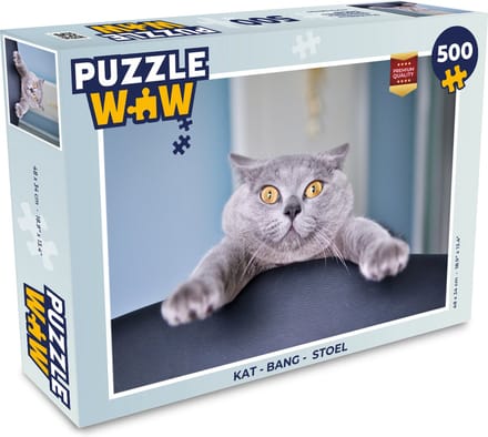 Puzzel Kat - Bang - Stoel - Legpuzzel - Puzzel 500 stukjes