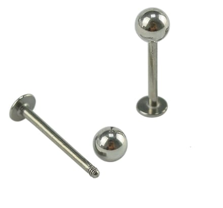 Fako Bijoux® - Labret Piercing - 4mm - Zilverkleurig - 2 Stuks