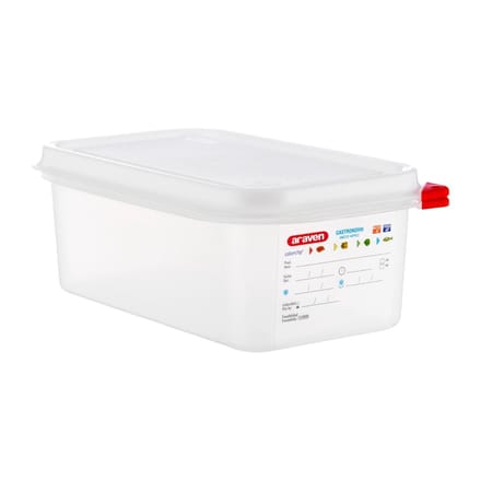 Araven polypropyleen 1/4 gastronorm voedselbakken 2,8L (4 stuks)