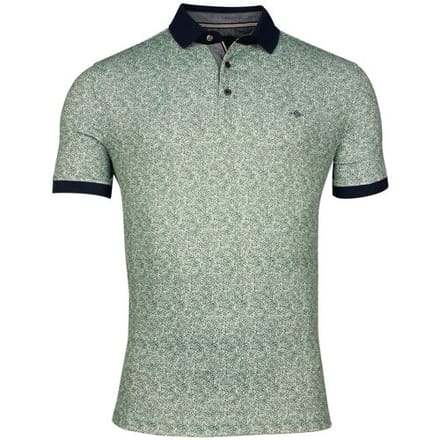 Baileys Polo Allover Batik Circle Dots Fantasy Pattern Olijf Groen / male