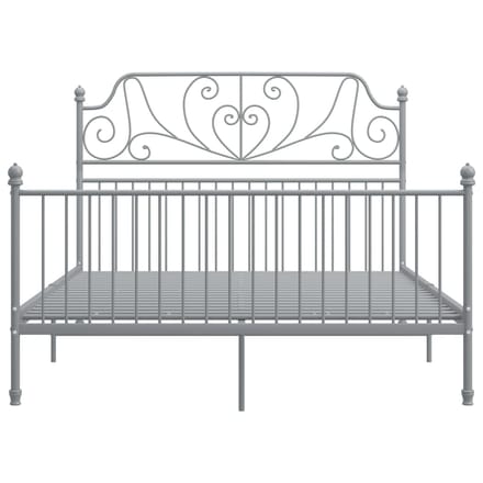 vidaXL - Bedframe - metaal - grijs - 160x200 - cm