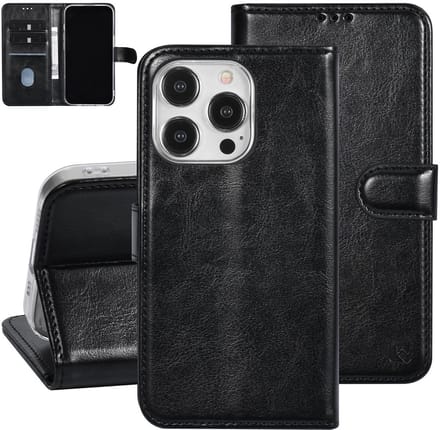 UNIQ Accessory Back Cover - Zwart voor Apple iPhone 15 Pro - Magnetische Sluiting - Pasjeshouder