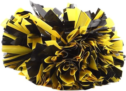 Cheerleading Pompoms Geel Zwart Herbruikbaar Comfortabele Grip Dubbelzijdig