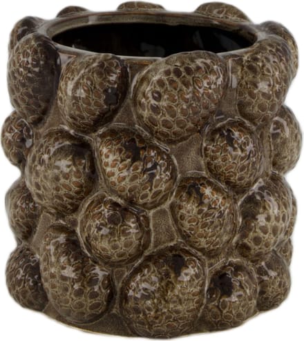 Bloempot pinecone keramiek 16x16x15cm - Dark brown