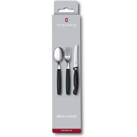 Victorinox Classic Paring Knife Fork and Spoon Set (Black)