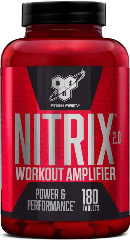BSN Nitrix 2.0 Pre Workout - Pre-workout met Creatine - Zonder Cafeïne - Veganistisch - 180 Tabletten