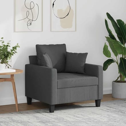 vidaXL Fauteuil 60 cm stof donkergrijs
