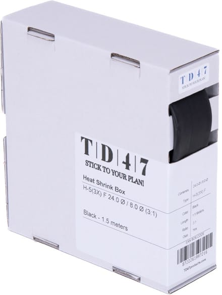 TD47 Krimpkous Box H-5(3x)-F 24.0Ø / 8.0Ø 1,5m - Zwart