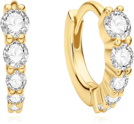 Gold Sparkle Hug. Hoop Earrings E