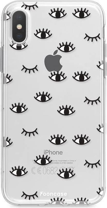 Fooncase Hoesje Geschikt voor iPhone X - Shockproof Case - Back Cover / Soft Case - Eyes / Ogen