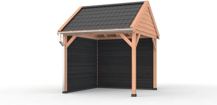 Douglas overkapping zadeldak, 300 x 300, met achterwand en zijwand, Westwood Ruiter Basic