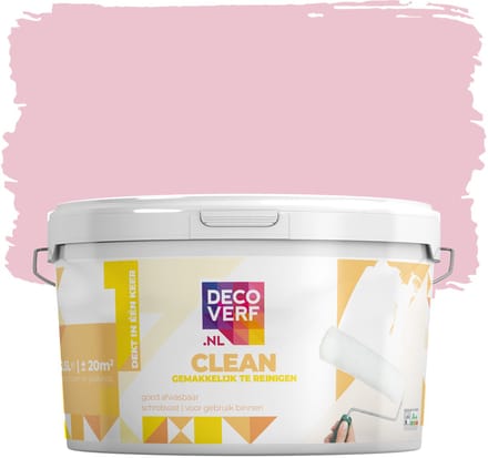 Decoverf clean muurverf marshmallow roze, 2.5L