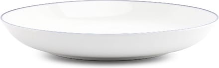 BonBistro Diep bord 27xH4cm coupe blue rim Basic White (Set van 6)