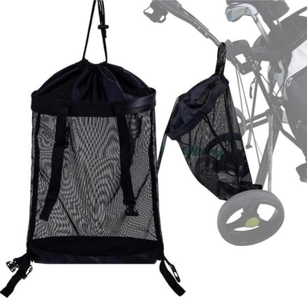 Golftas Organizer - Opbergtas Trolley - Golf Accessoires - Robuust Polyester Mesh - 48 x 40 cm - Zwart